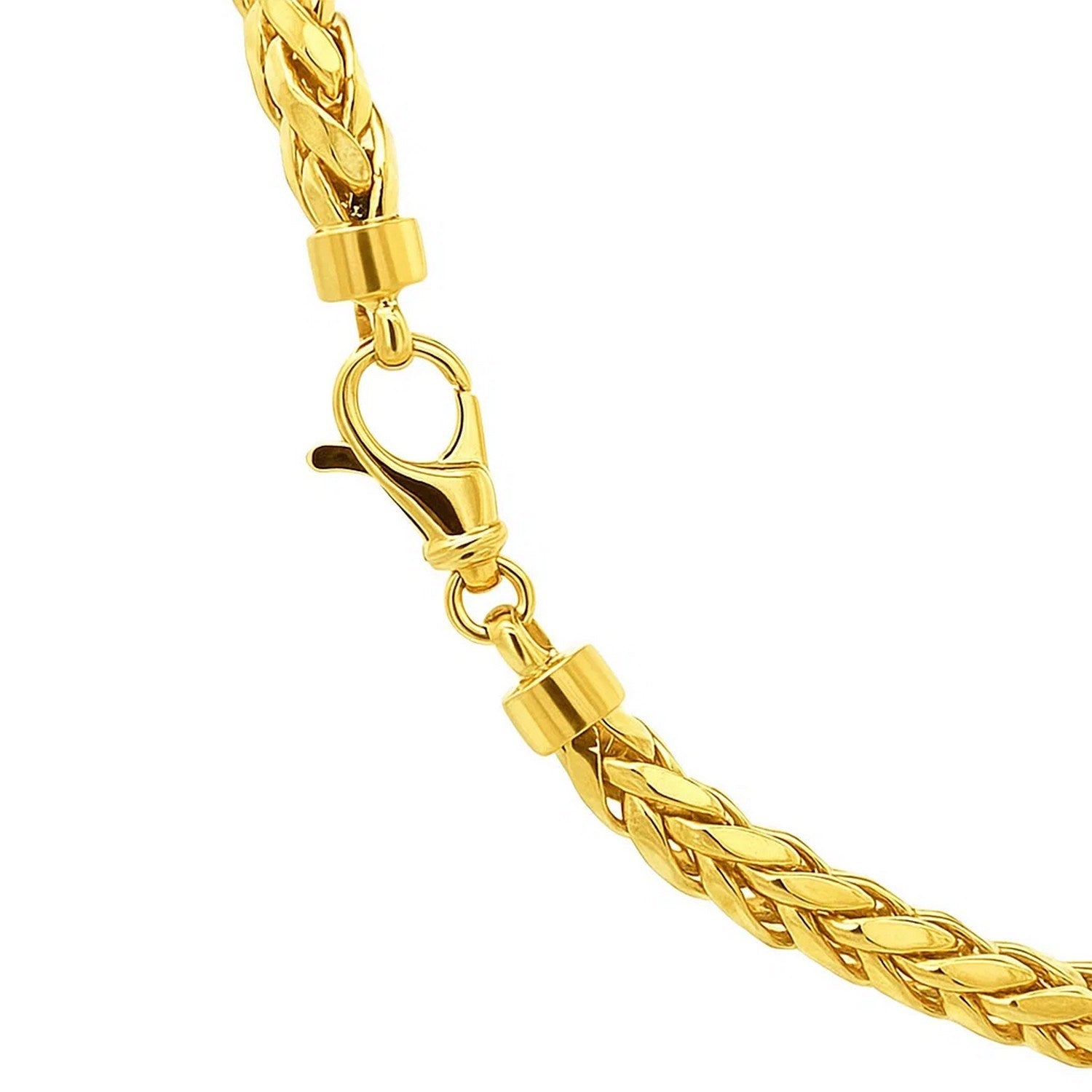 14k Yellow Gold Diamond Cut Round Franco Chain (5.30 mm) - Close-Up | BIJOLINA