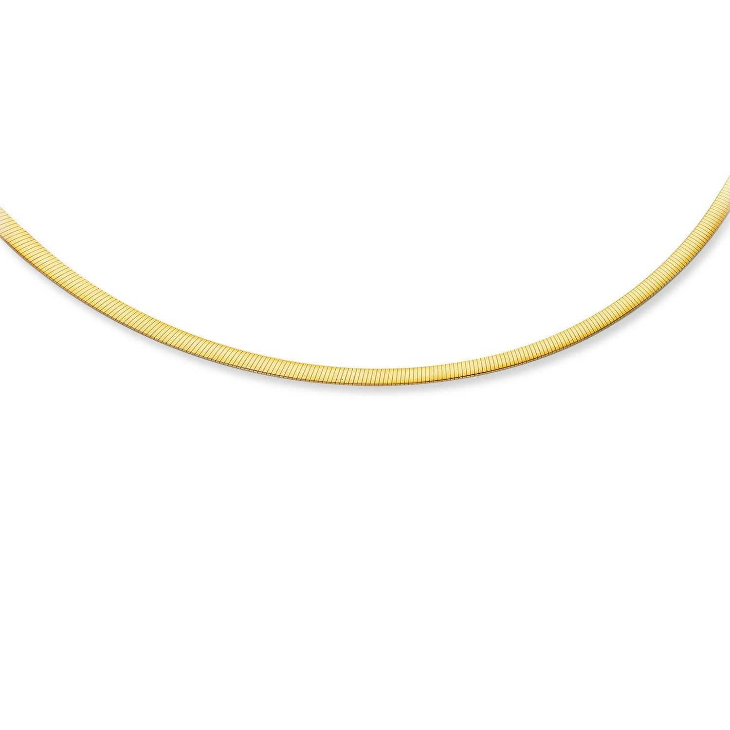 4.0mm 14k Two Tone Gold Reversible Omega Necklace - Side View | BIJOLINA