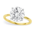 5 Carat Round Lab Grown IGI G/VS1 Diamond Solitaire Ring in 10K Yellow Gold | BIJOLINA