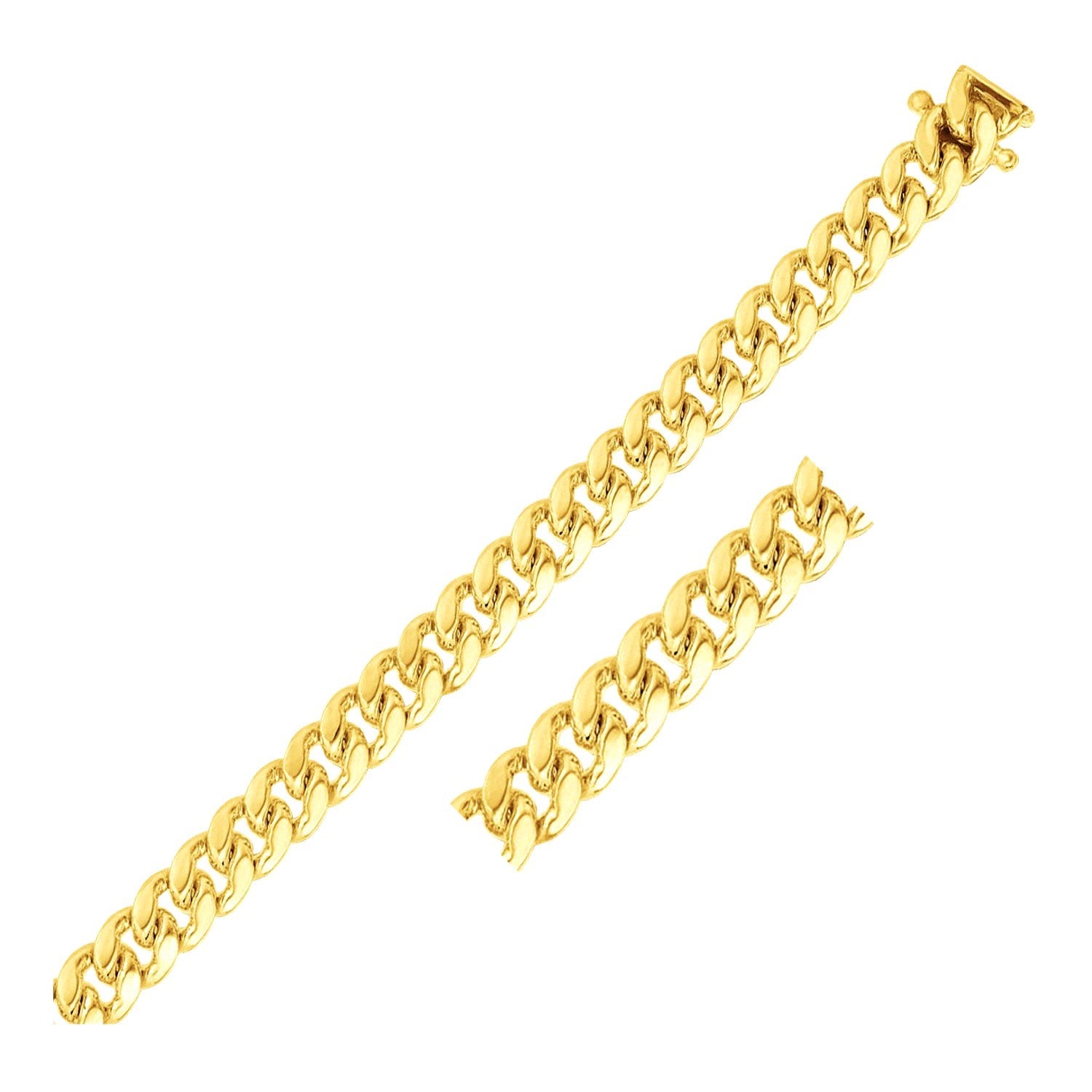 10K Yellow Gold Classic Miami Cuban Solid Bracelet (41.3g) | BIJOLINA