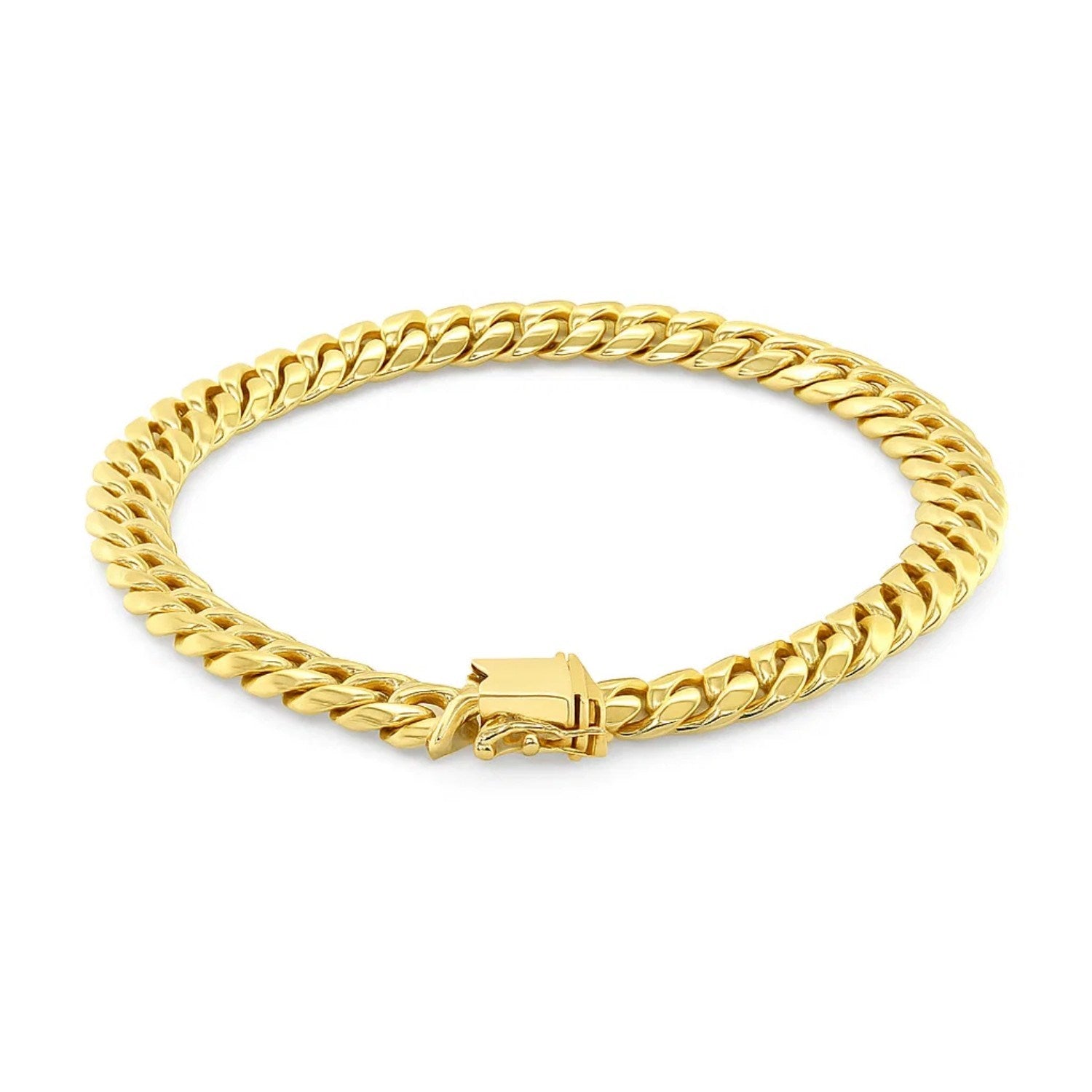 10K Yellow Gold Classic Miami Cuban Solid Bracelet (41.3g) | BIJOLINA