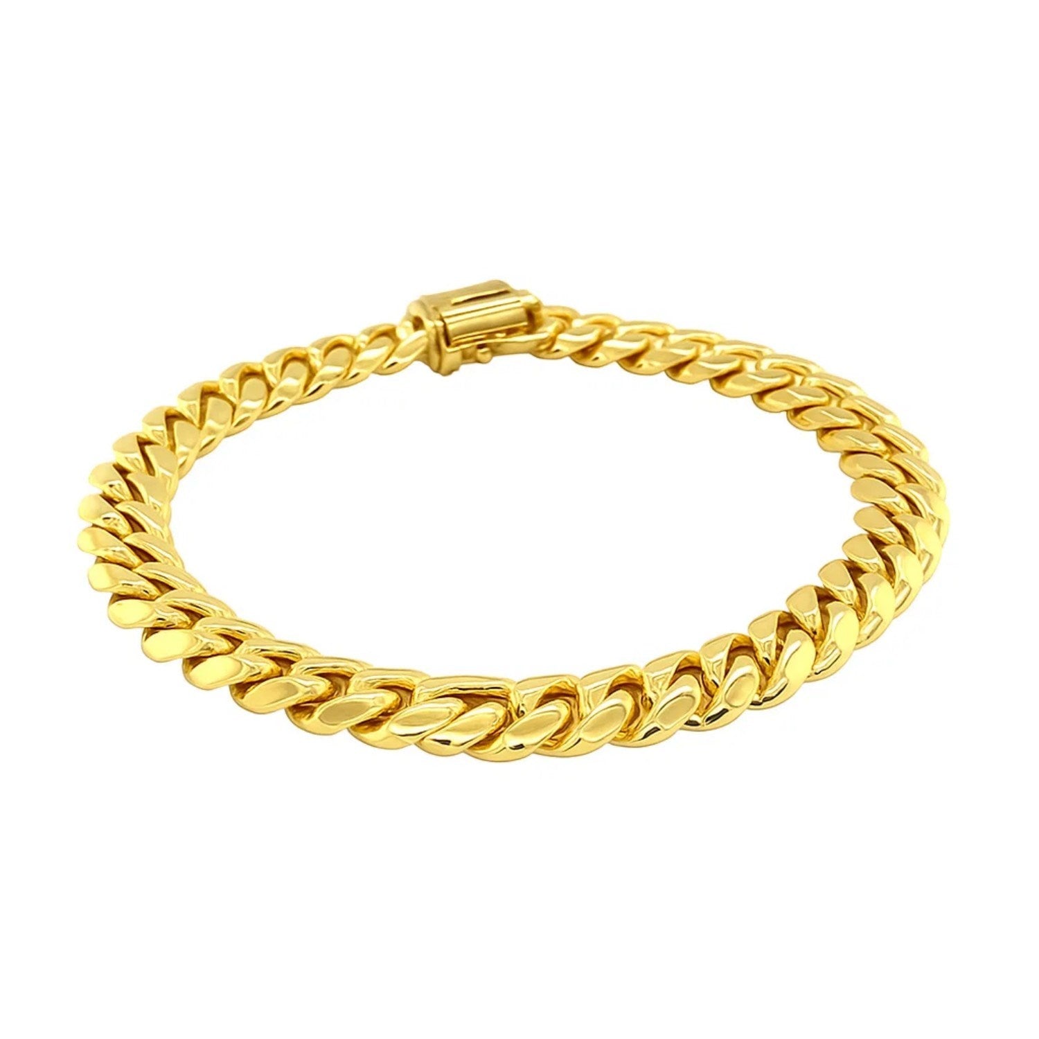 10K Yellow Gold Classic Miami Cuban Solid Bracelet (41.3g) | BIJOLINA