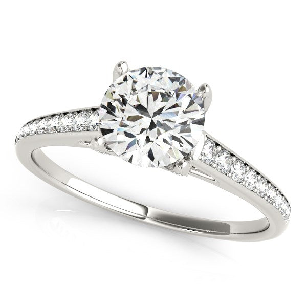 14k White Gold Diamond Engagement Ring With Cathedral Design (1 1/3 cttw) | BIJOLINA