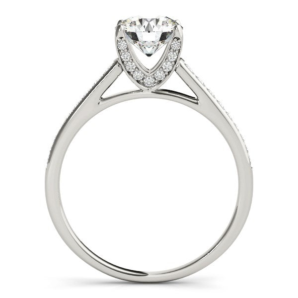 14k White Gold Diamond Engagement Ring With Cathedral Design (1 1/3 cttw) - Side View | BIJOLINA