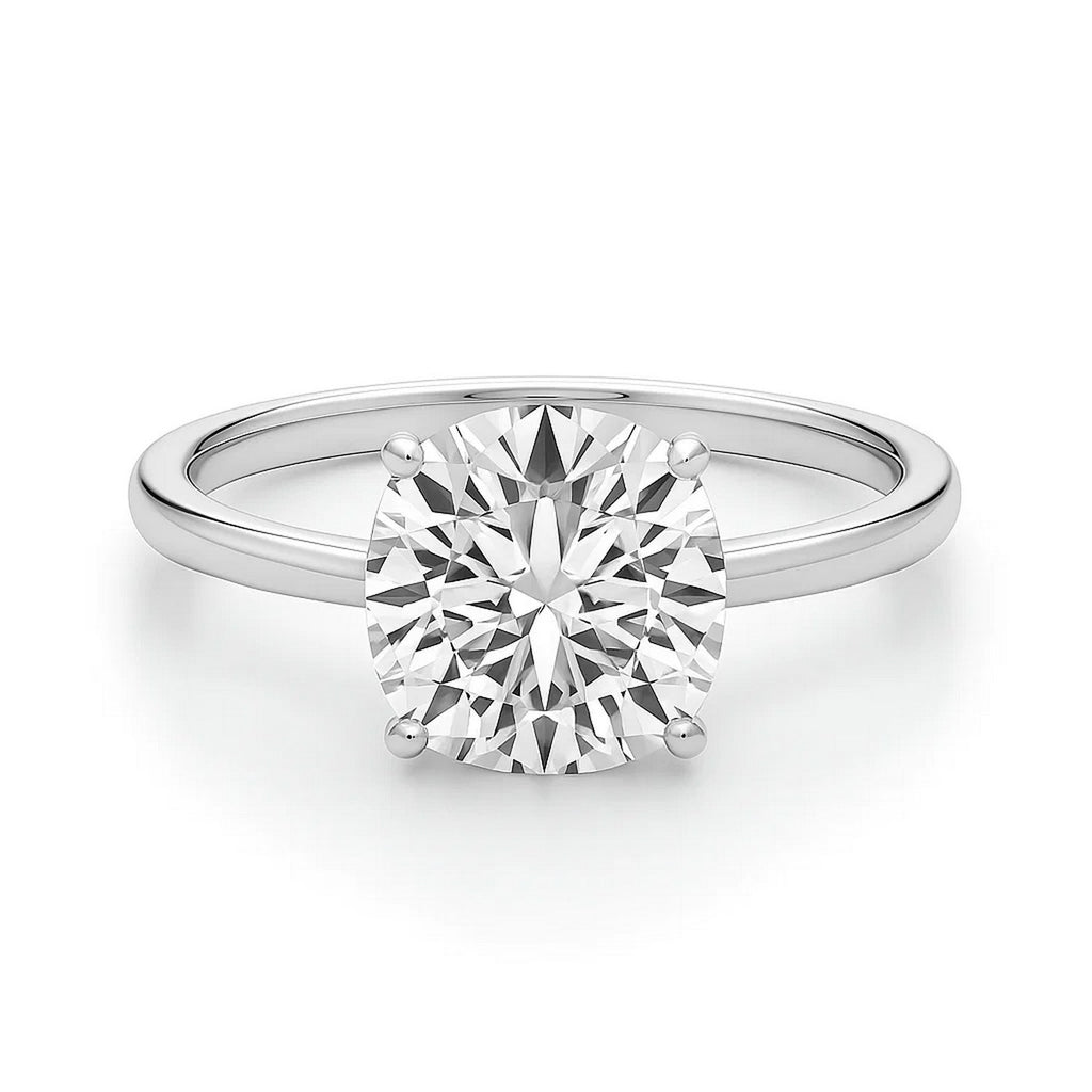 3 Carat Cushion Lab Grown IGI G/VS1 Diamond Solitaire Ring in 10K White Gold - Detail | BIJOLINA