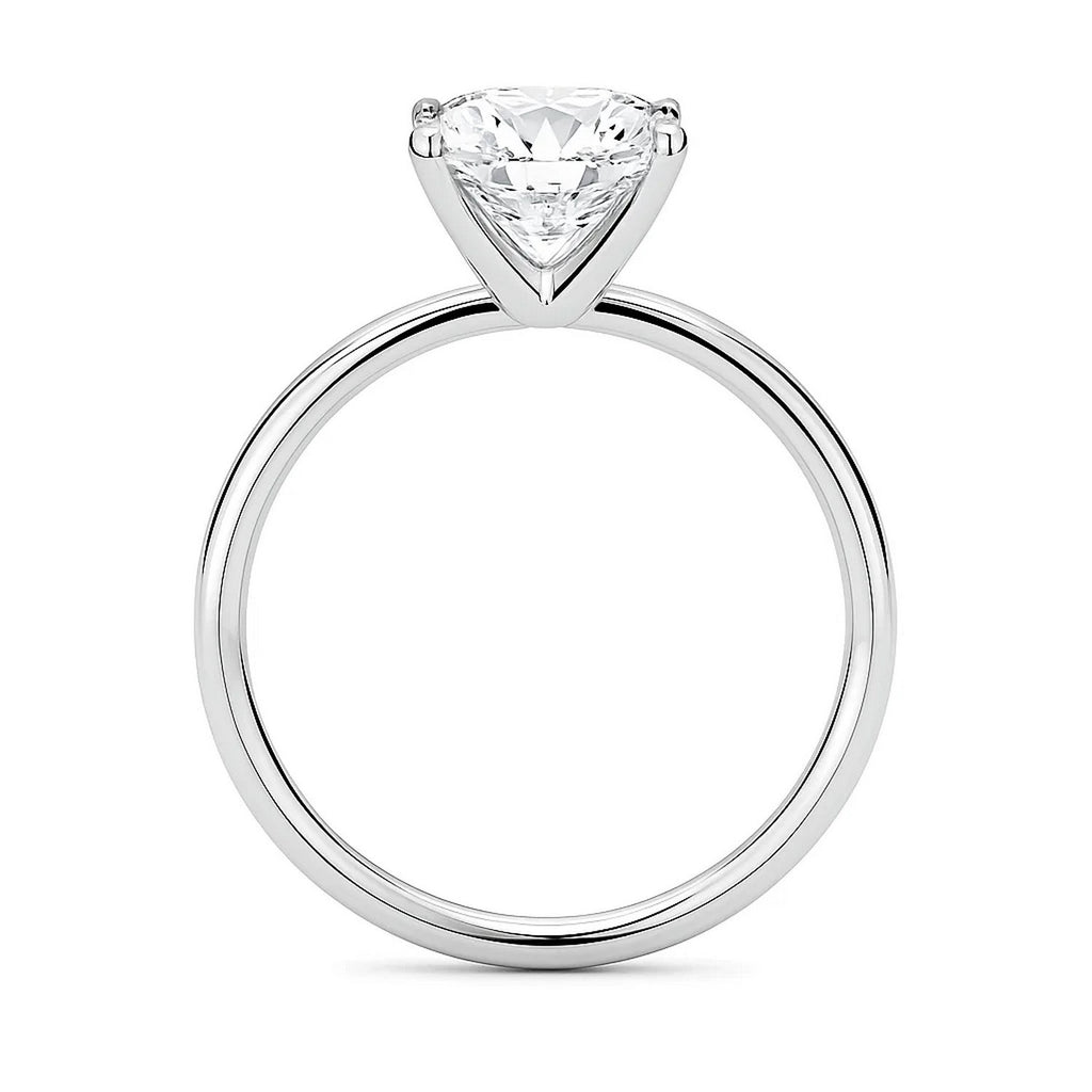 3 Carat Cushion Lab Grown IGI G/VS1 Diamond Solitaire Ring in 10K White Gold - Angle View | BIJOLINA