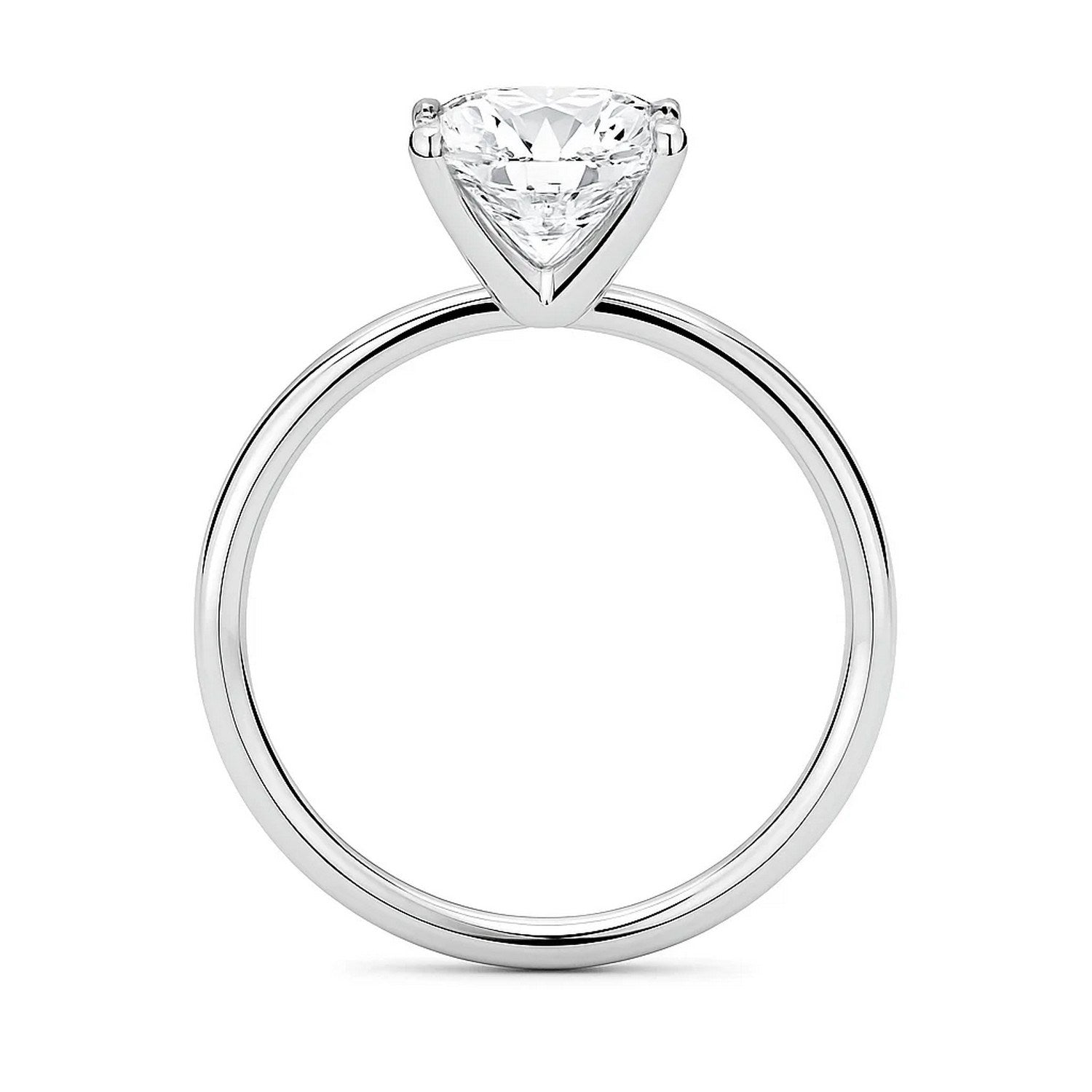 3 Carat Cushion Lab Grown IGI G/VS1 Diamond Solitaire Ring in 10K White Gold - Angle View | BIJOLINA