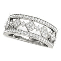 Diamond Studded Square Motif Ring in 14K White Gold