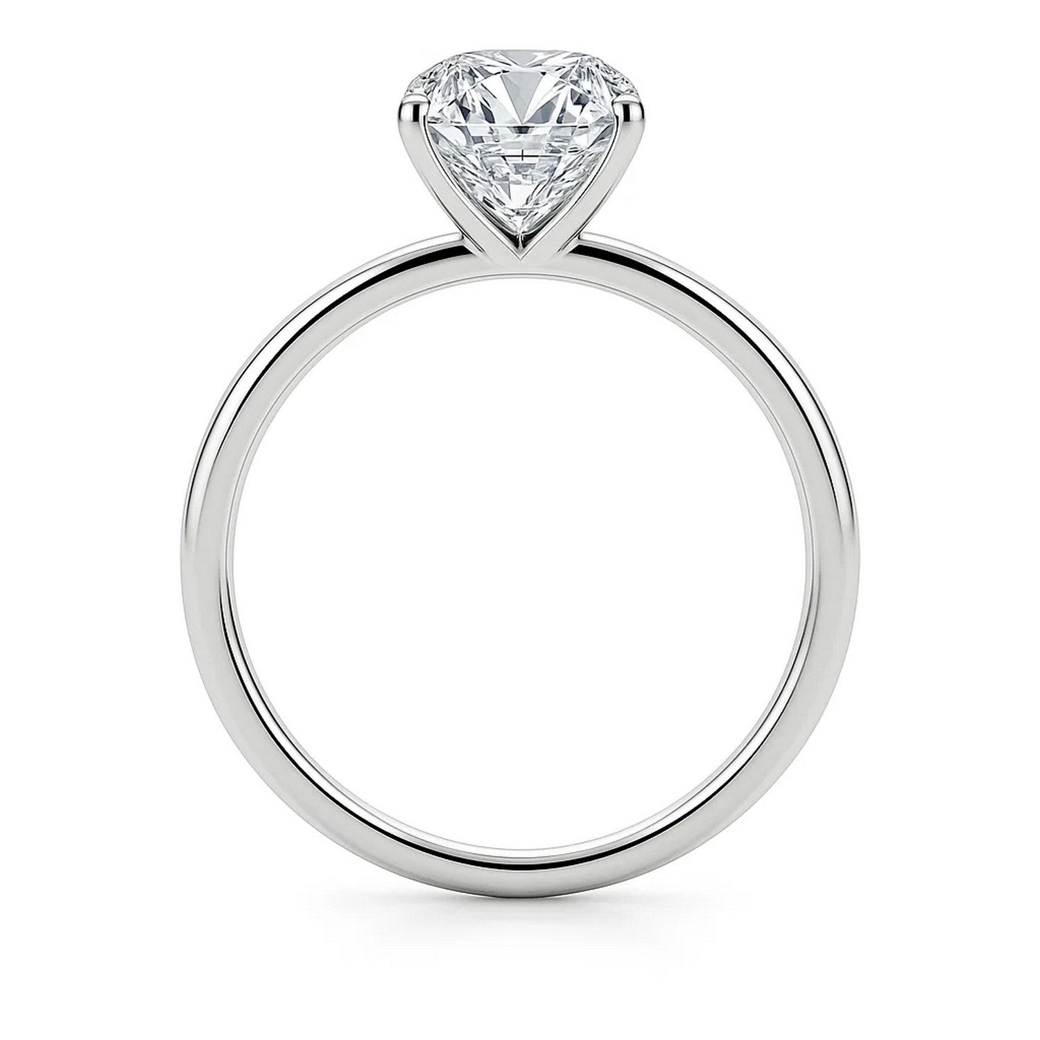 Emerald Diamond Solitaire Ring 14K White Gold