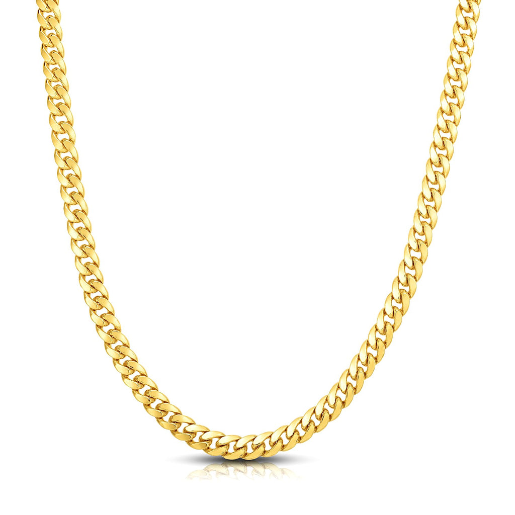 14K Yellow Gold Classic Miami Cuban Solid Chain