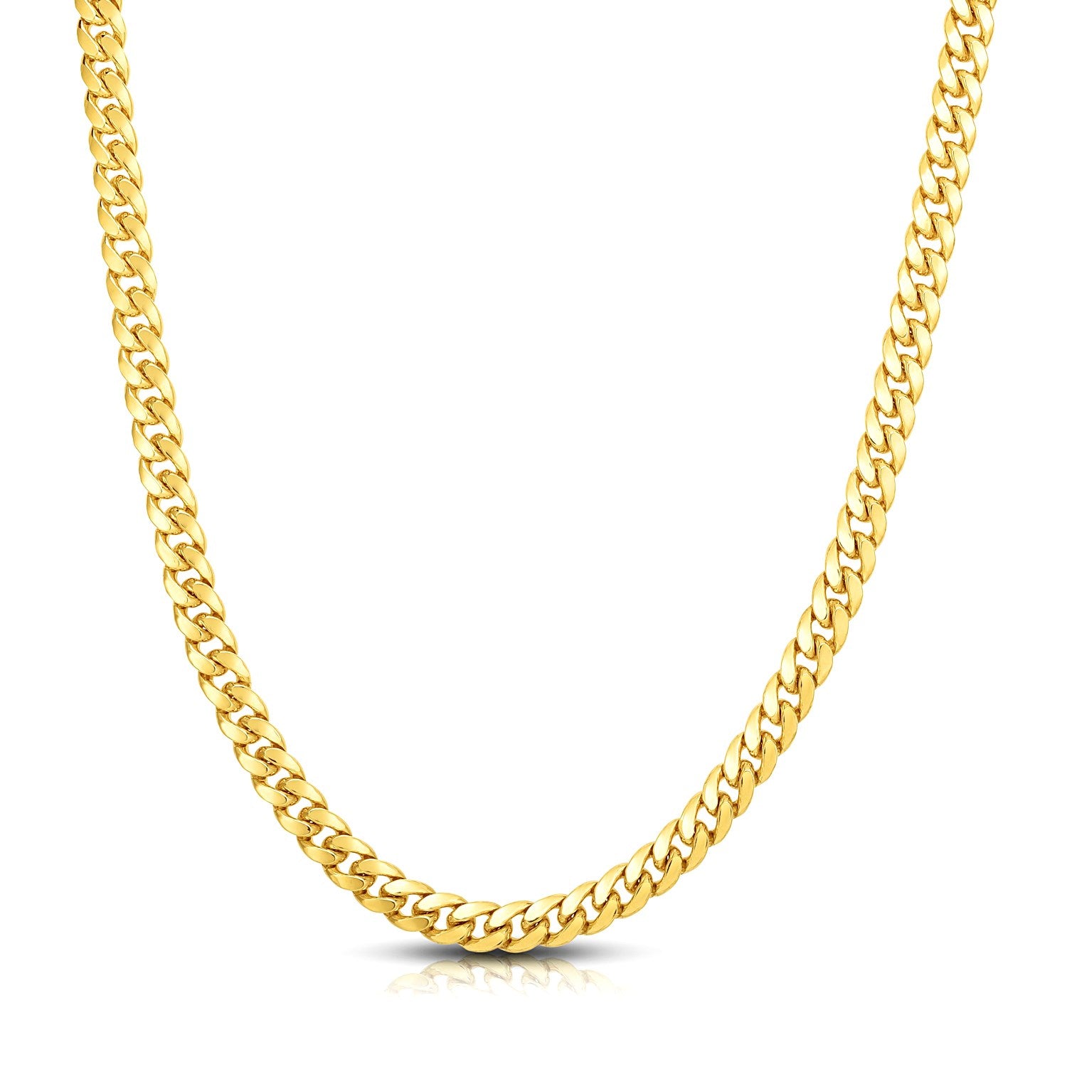 14K Yellow Gold Classic Miami Cuban Solid Chain
