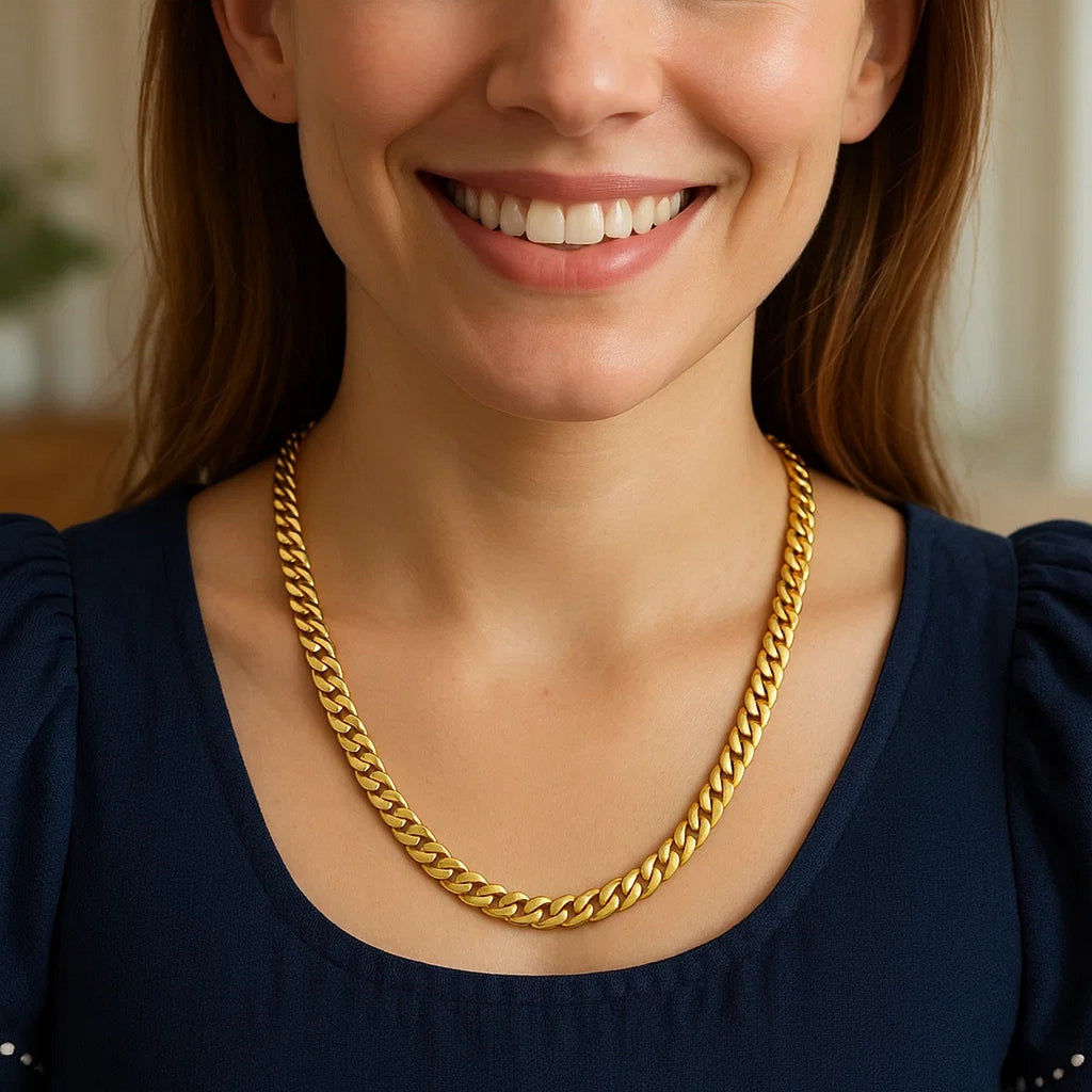 14K Yellow Gold Classic Miami Cuban Solid Chain