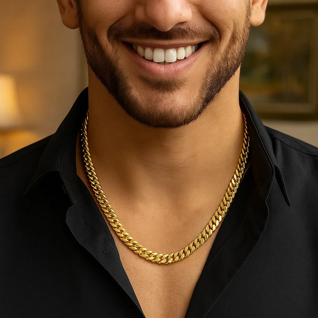 14K Yellow Gold Classic Miami Cuban Solid Chain