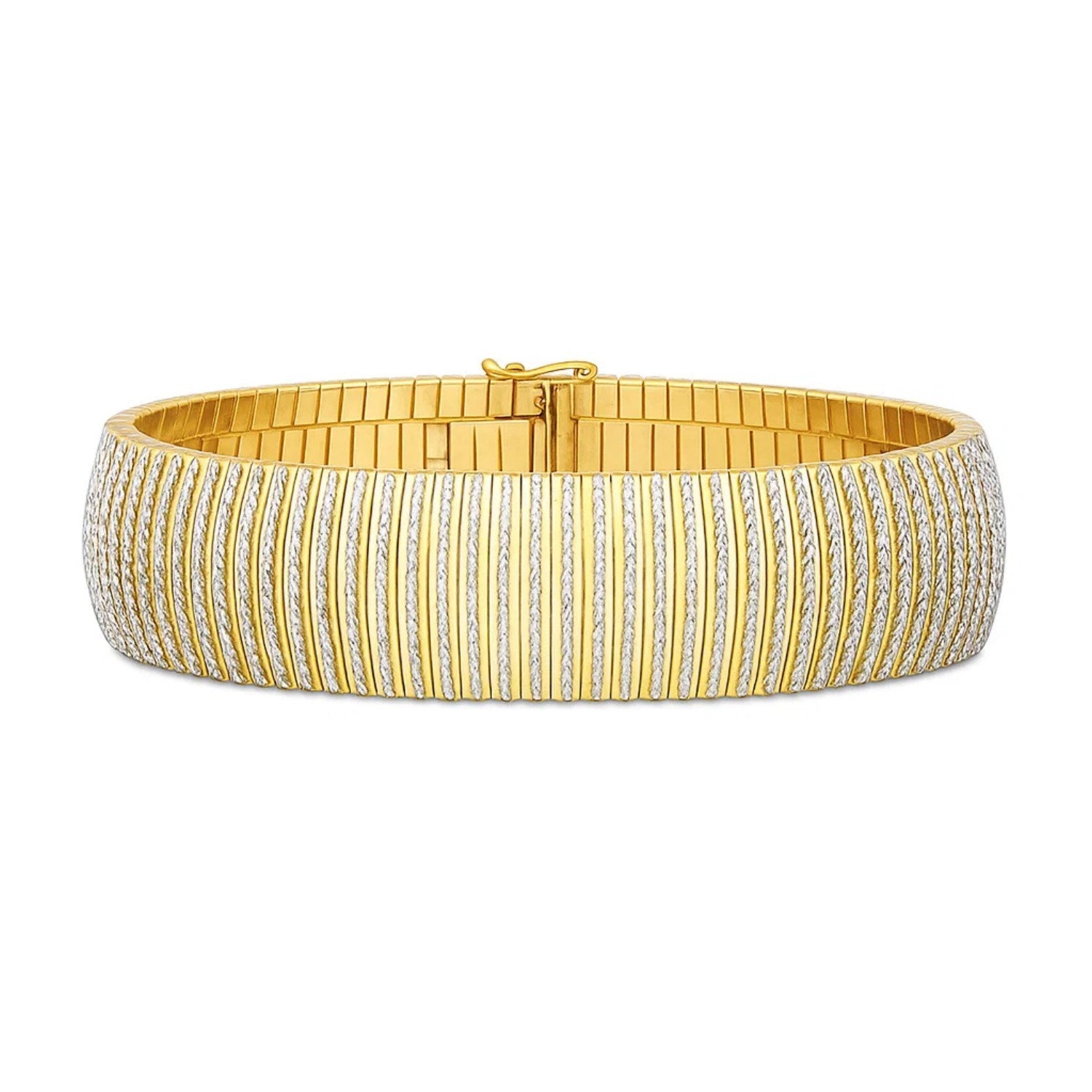 14K Yellow Gold Bold Diamante Flex Bracelet