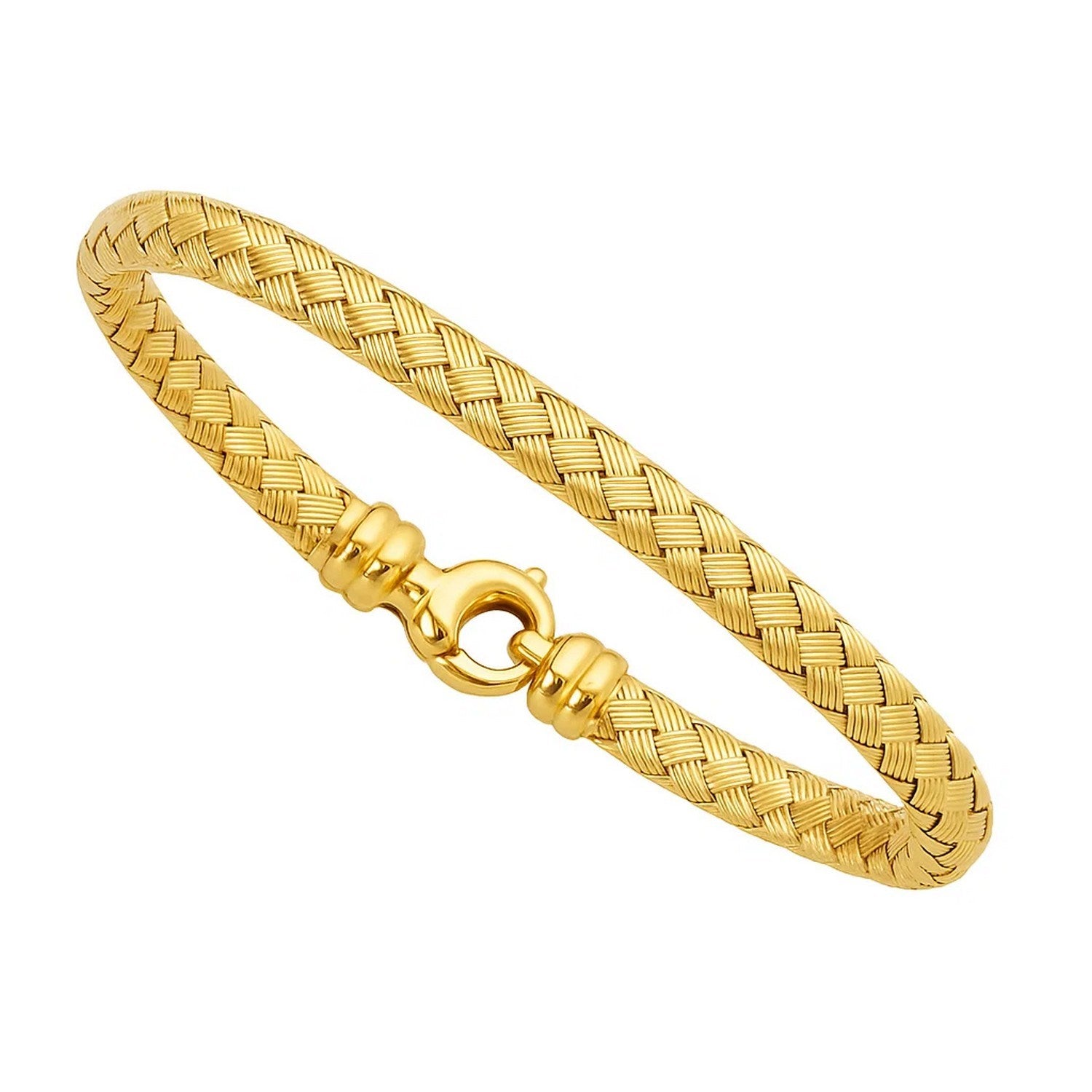 Fancy Weave Bangle in 14K Yellow Gold Style B