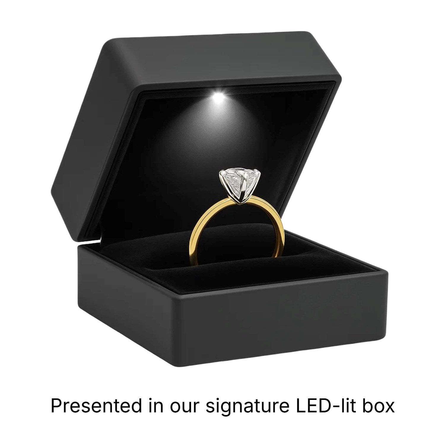 Round Diamond Solitaire Ring 14K Yellow Gold