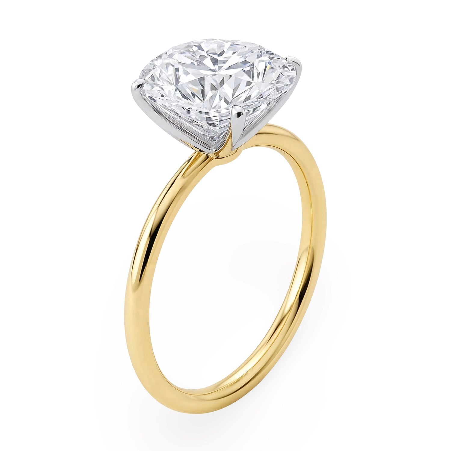 Round Diamond Solitaire Ring 14K Yellow Gold