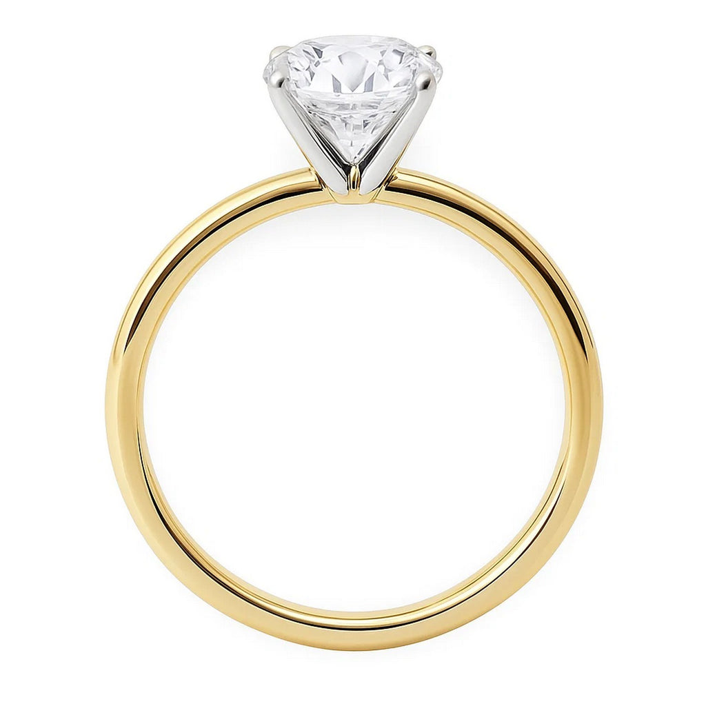 Round Diamond Solitaire Ring 14K Yellow Gold