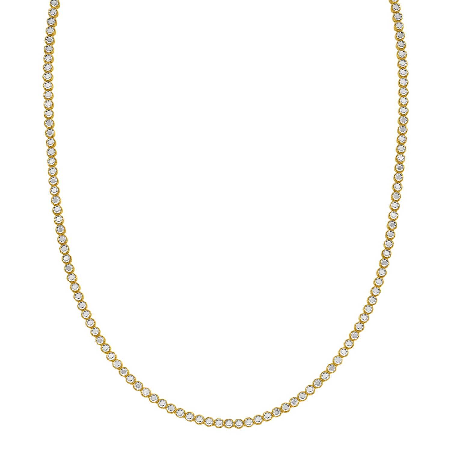 14K Two Tone Gold Diamon Oro Tennis Necklace | BIJOLINA