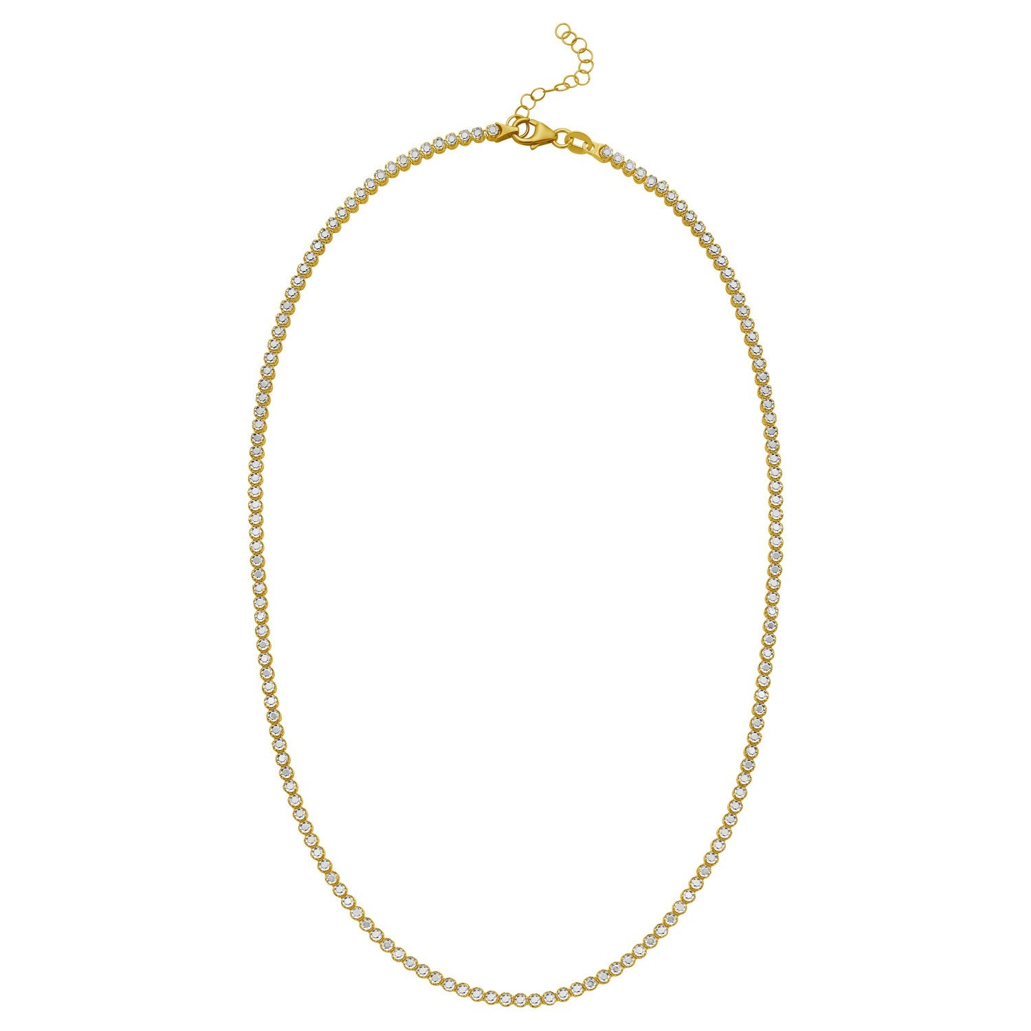 14K Two Tone Gold Diamon Oro Tennis Necklace | BIJOLINA