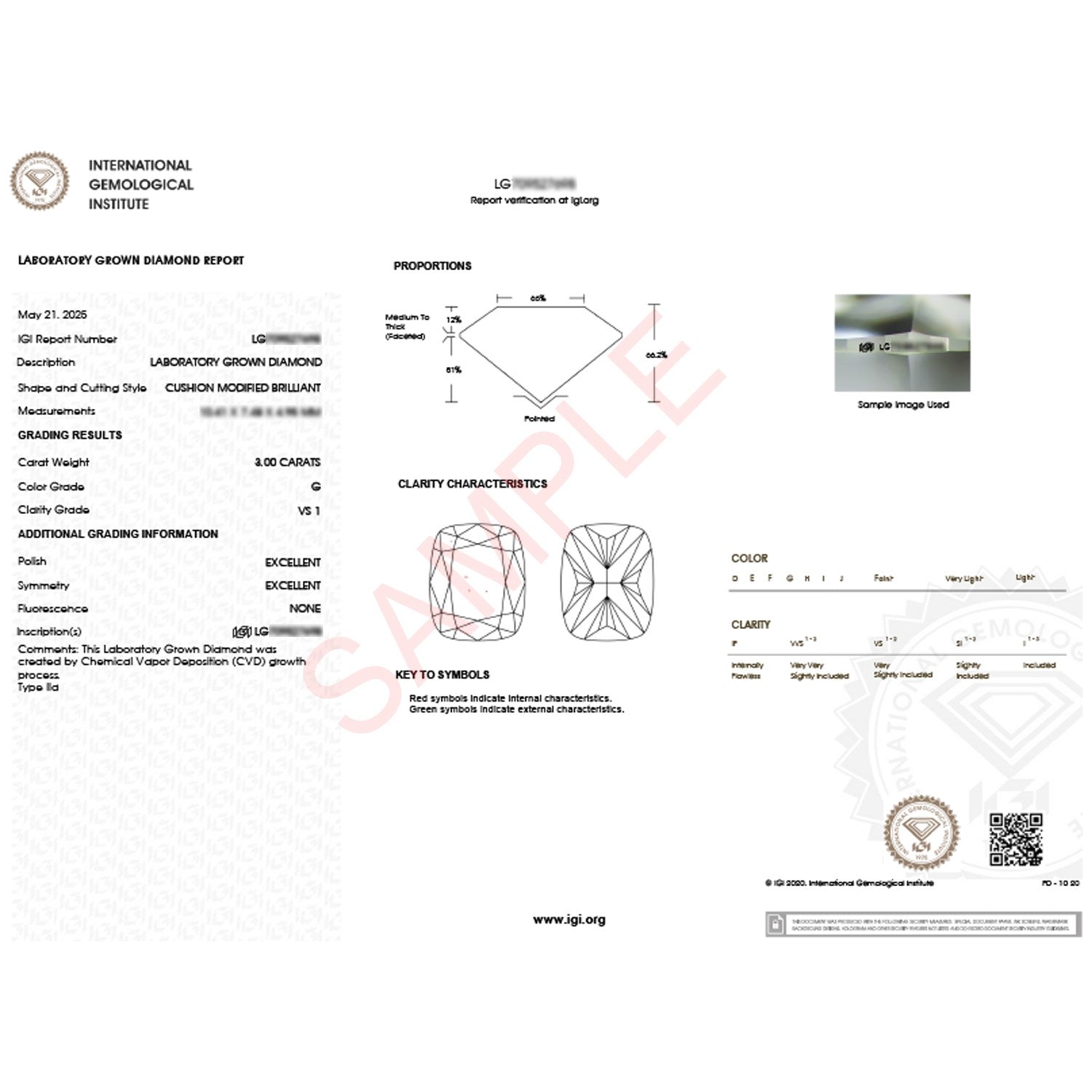 Cushion Diamond Solitaire Ring 14K White Gold