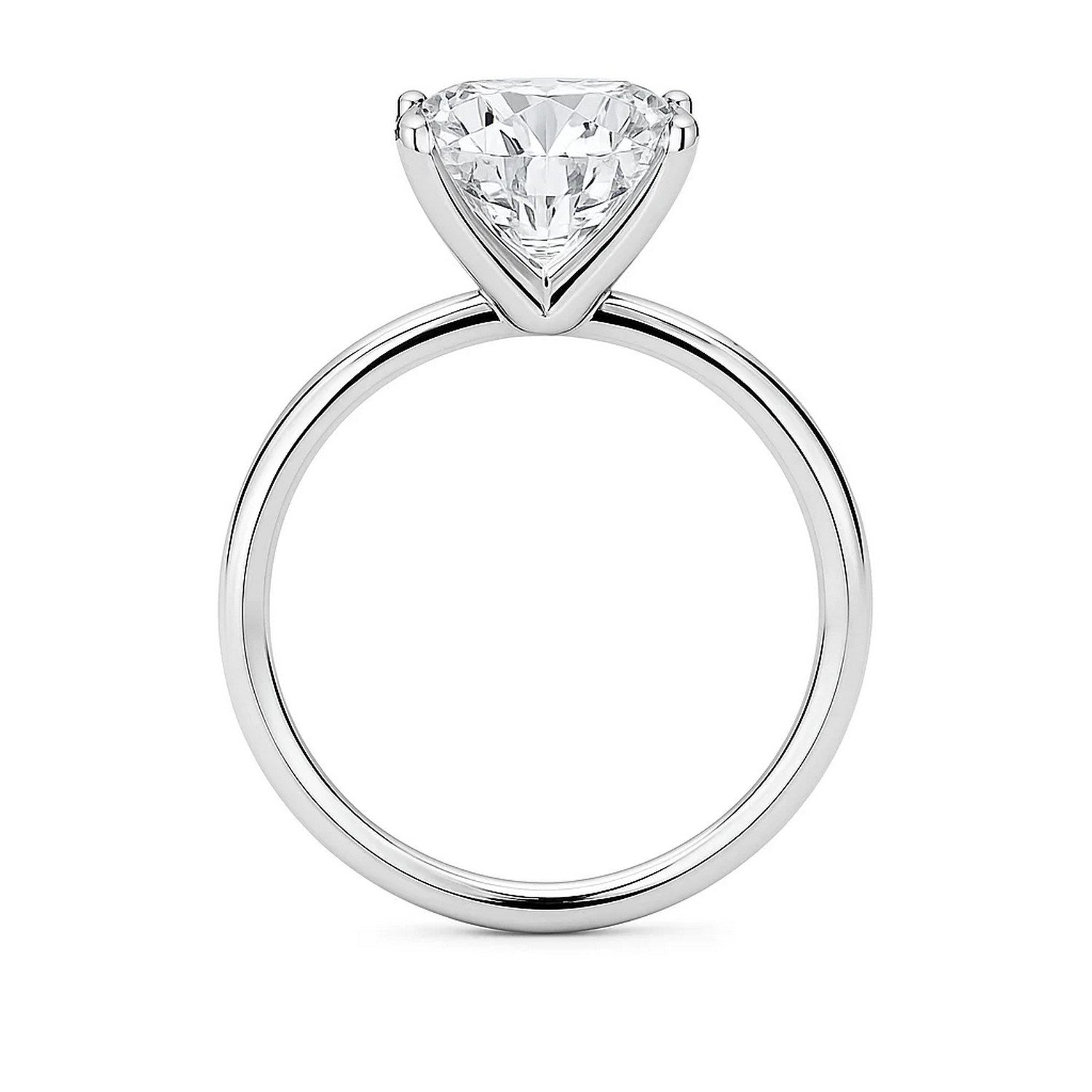 Cushion Diamond Solitaire Ring 14K White Gold