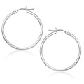 10K White Gold Polished Hoop Earrings (1g) | BIJOLINA