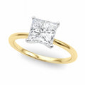 Princess Diamond Solitaire Ring 14K Yellow Gold