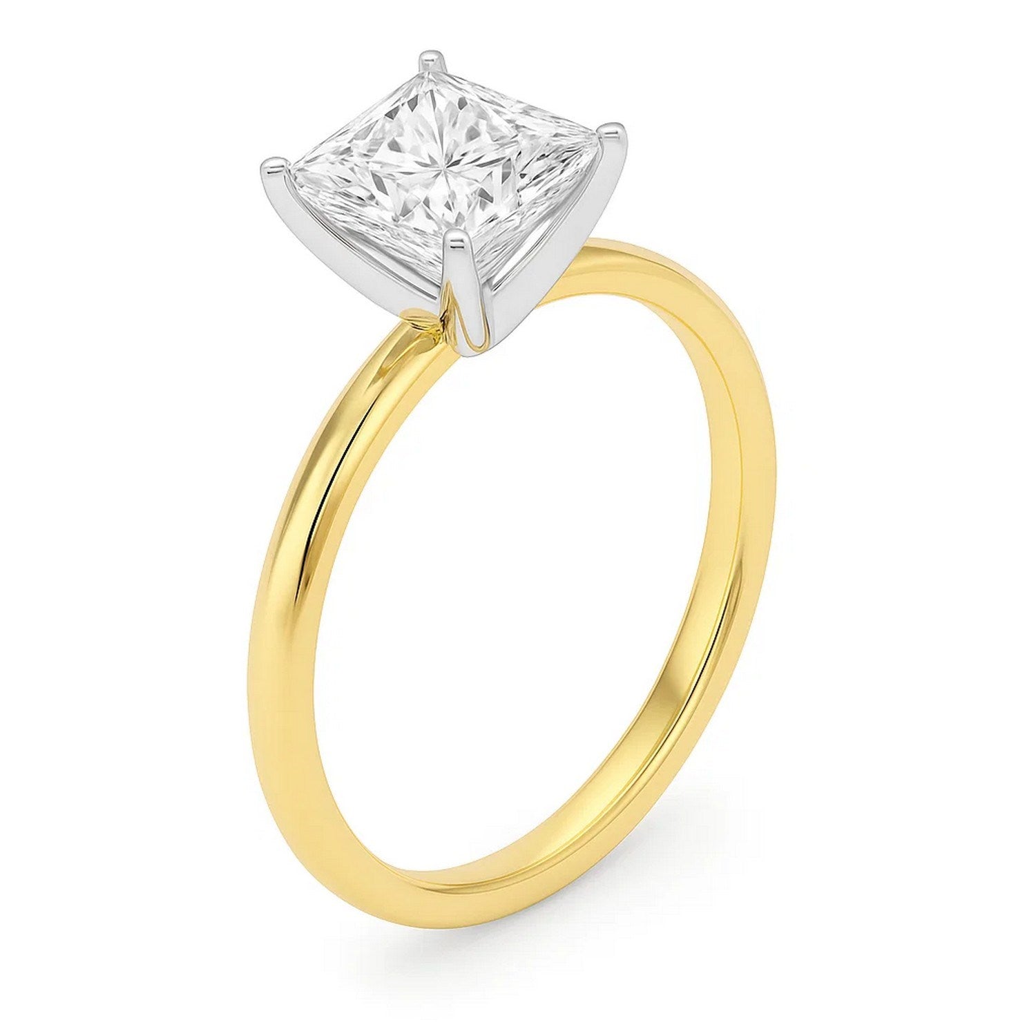 Princess Diamond Solitaire Ring 14K Yellow Gold