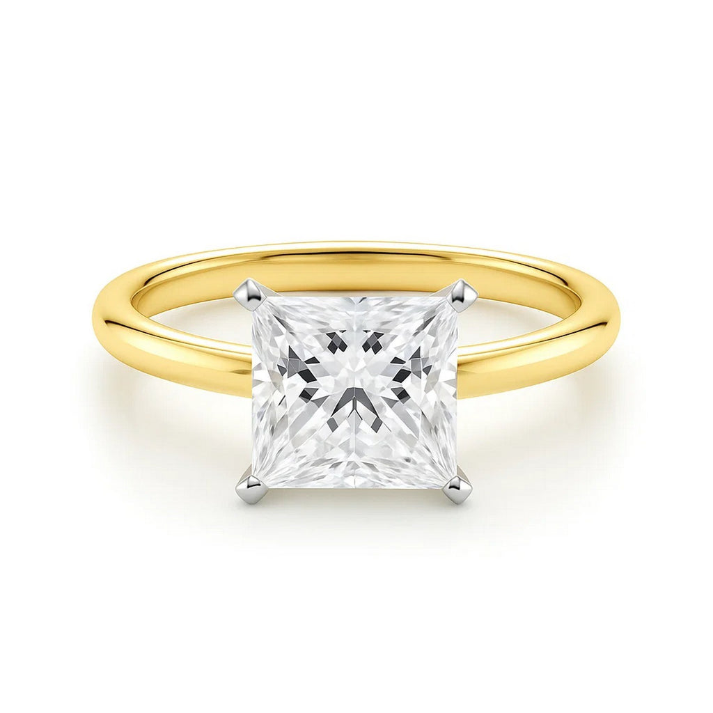 Princess Diamond Solitaire Ring 14K Yellow Gold