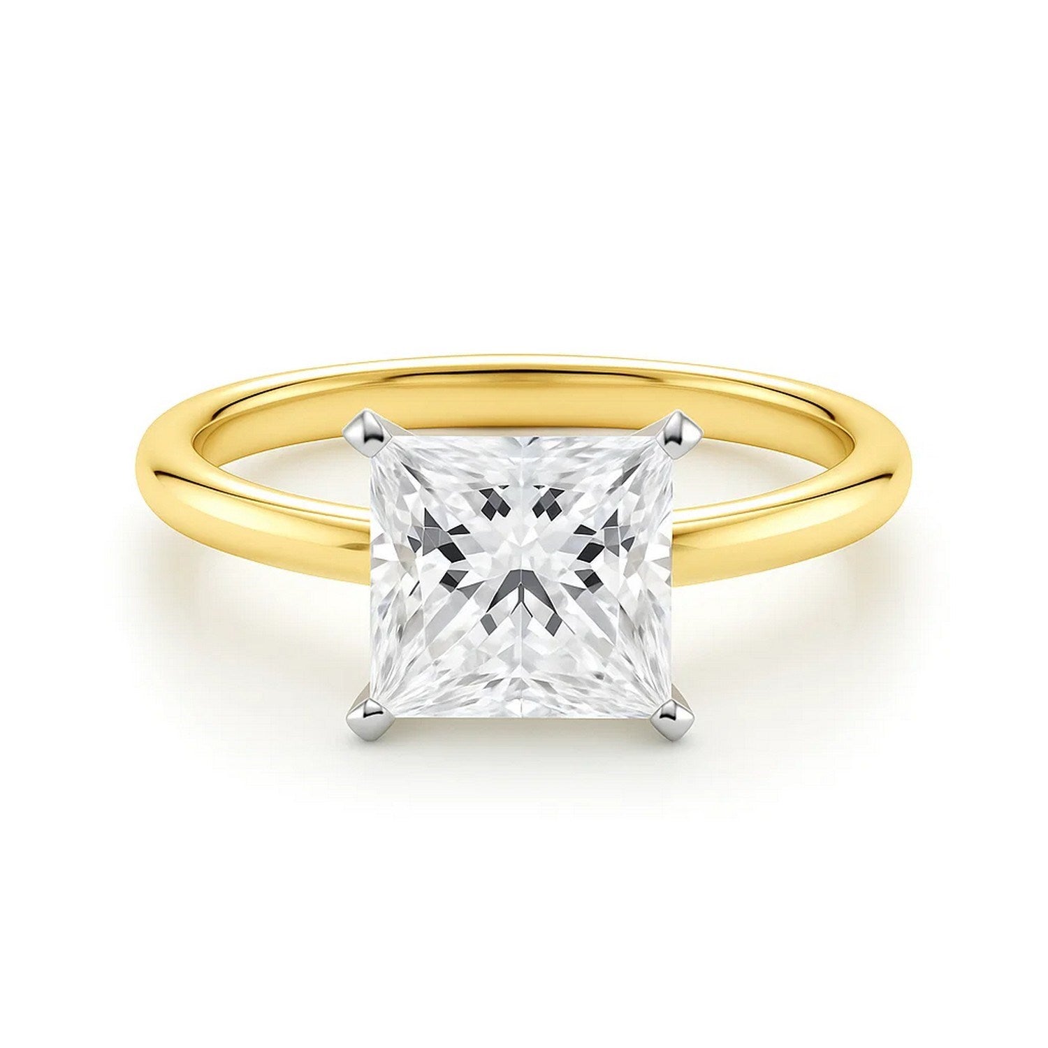 Princess Diamond Solitaire Ring 14K Yellow Gold