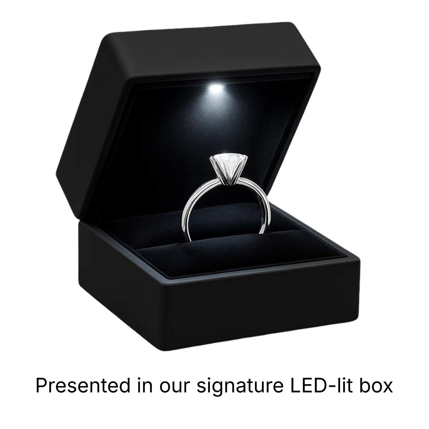 Round Diamond Solitaire Ring 14K White Gold