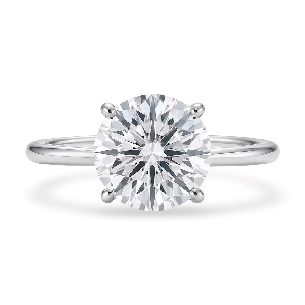 Round Diamond Solitaire Ring 14K White Gold