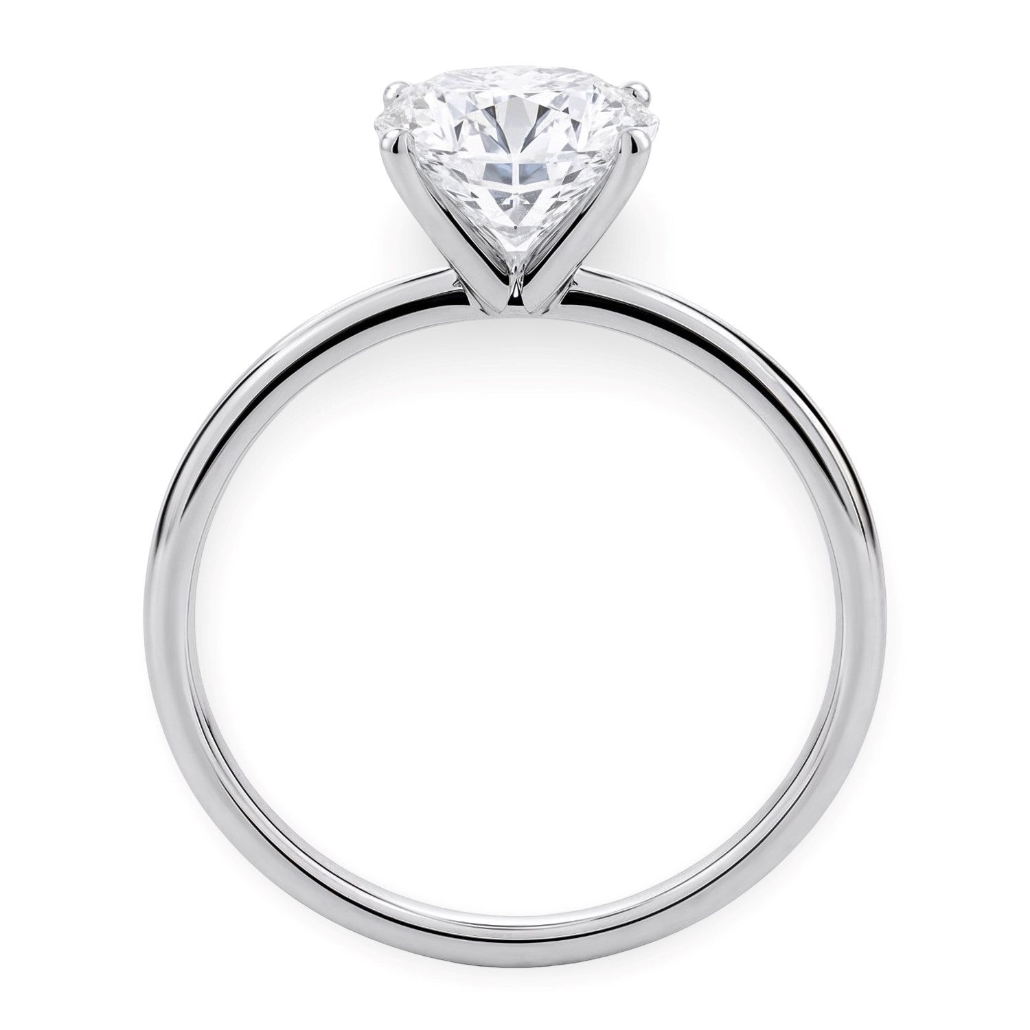 Round Diamond Solitaire Ring 14K White Gold