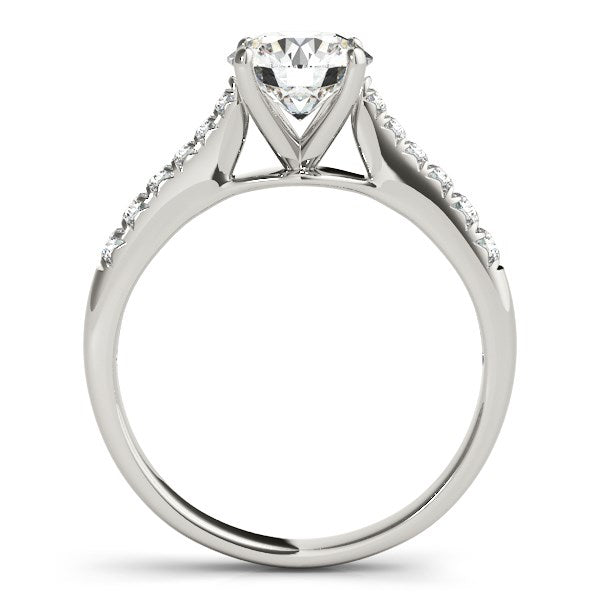 14K White Gold Round Cut Diamond Engagement Ring