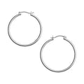 10K White Gold Polished Hoop Earrings (1.5g) | BIJOLINA