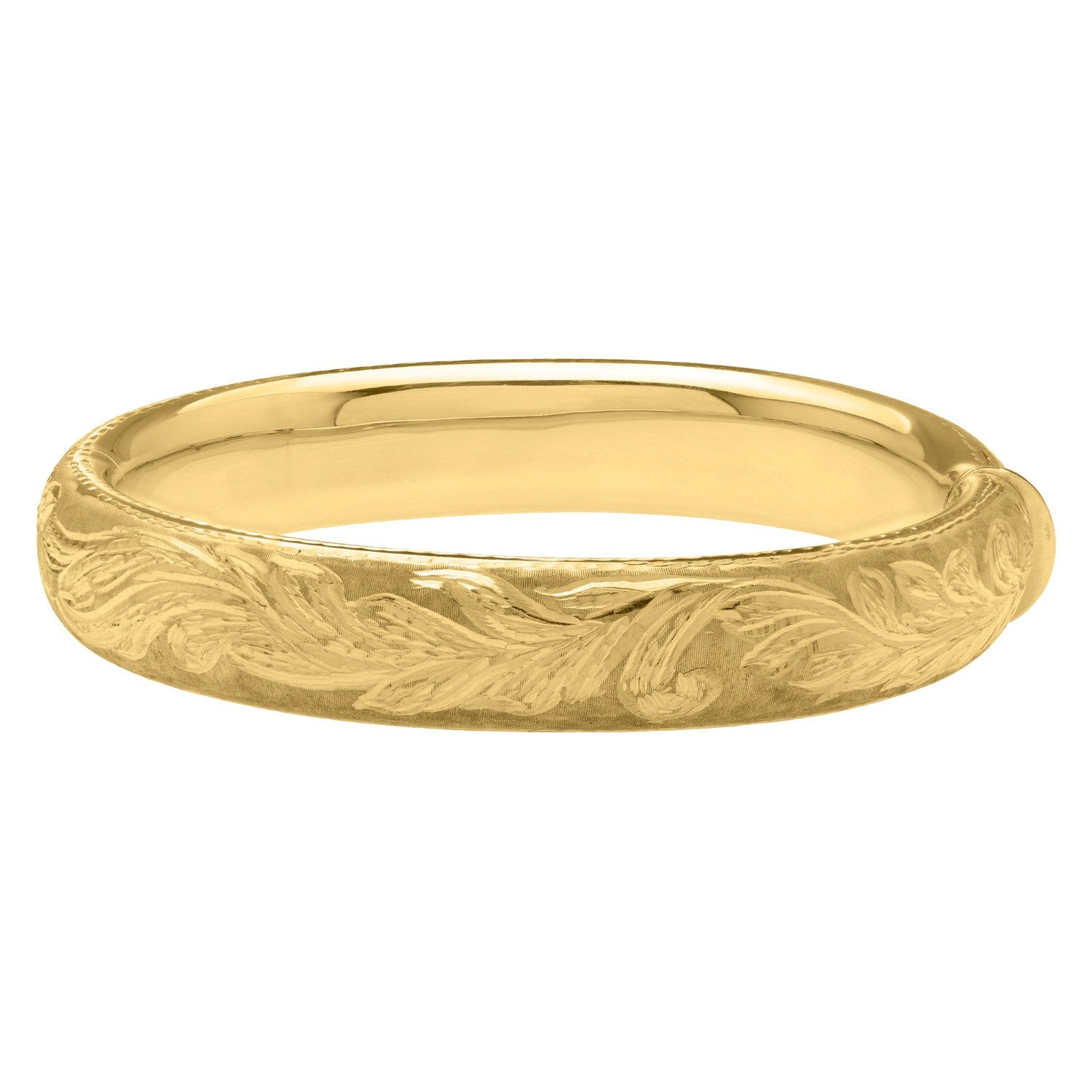 Engraved Large Bangle 14K Yellow Gold