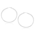 10K White Gold Polished Hoop Earrings (2.00 mm) | BIJOLINA