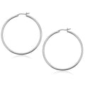 10K White Gold Polished Hoop Earrings (2.54g) | BIJOLINA