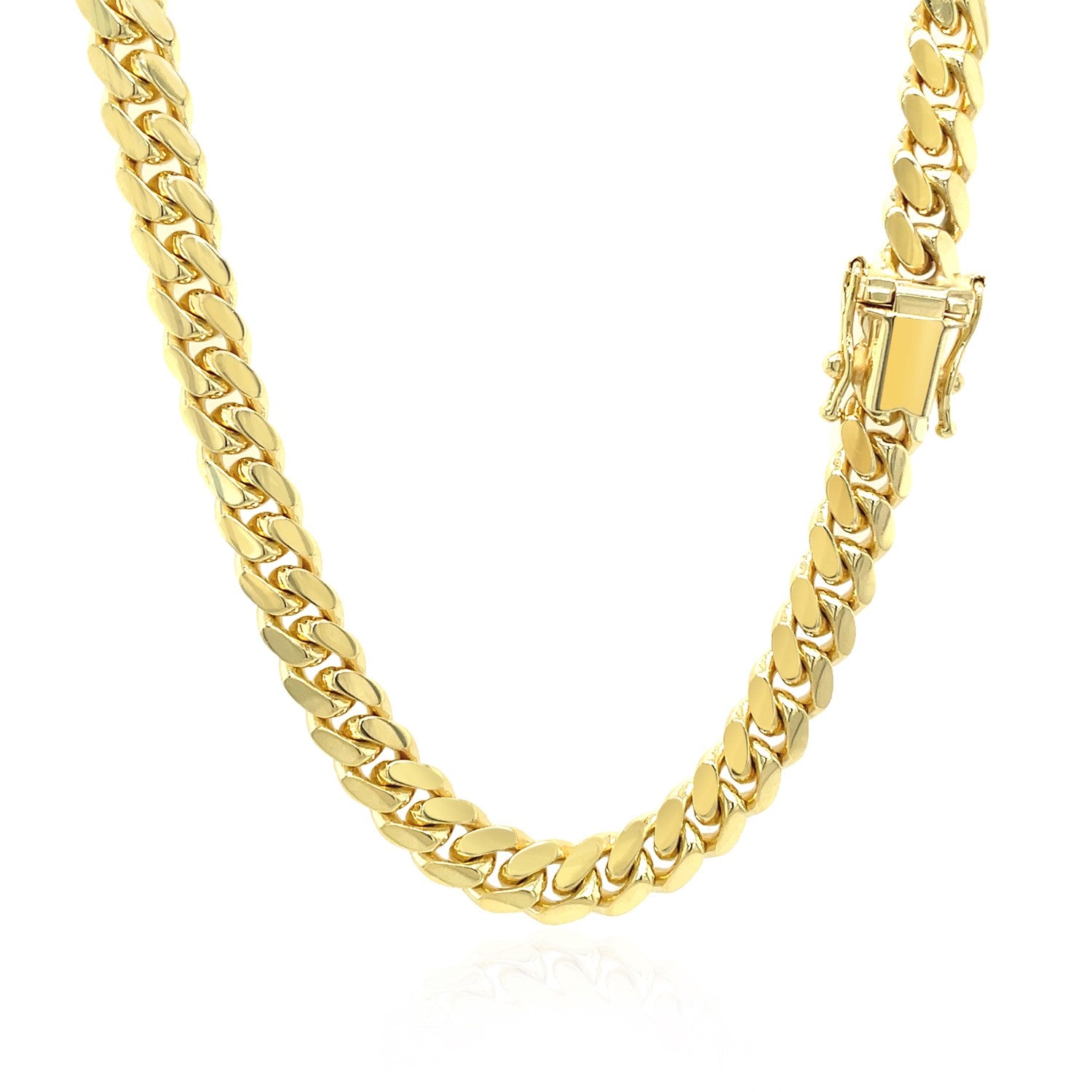 10K Yellow Gold Classic Miami Cuban Solid Chain | BIJOLINA