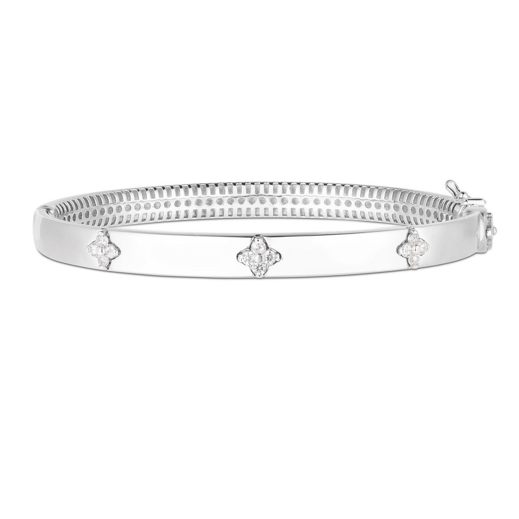 14K White Gold Trilogy Diamond Bangle