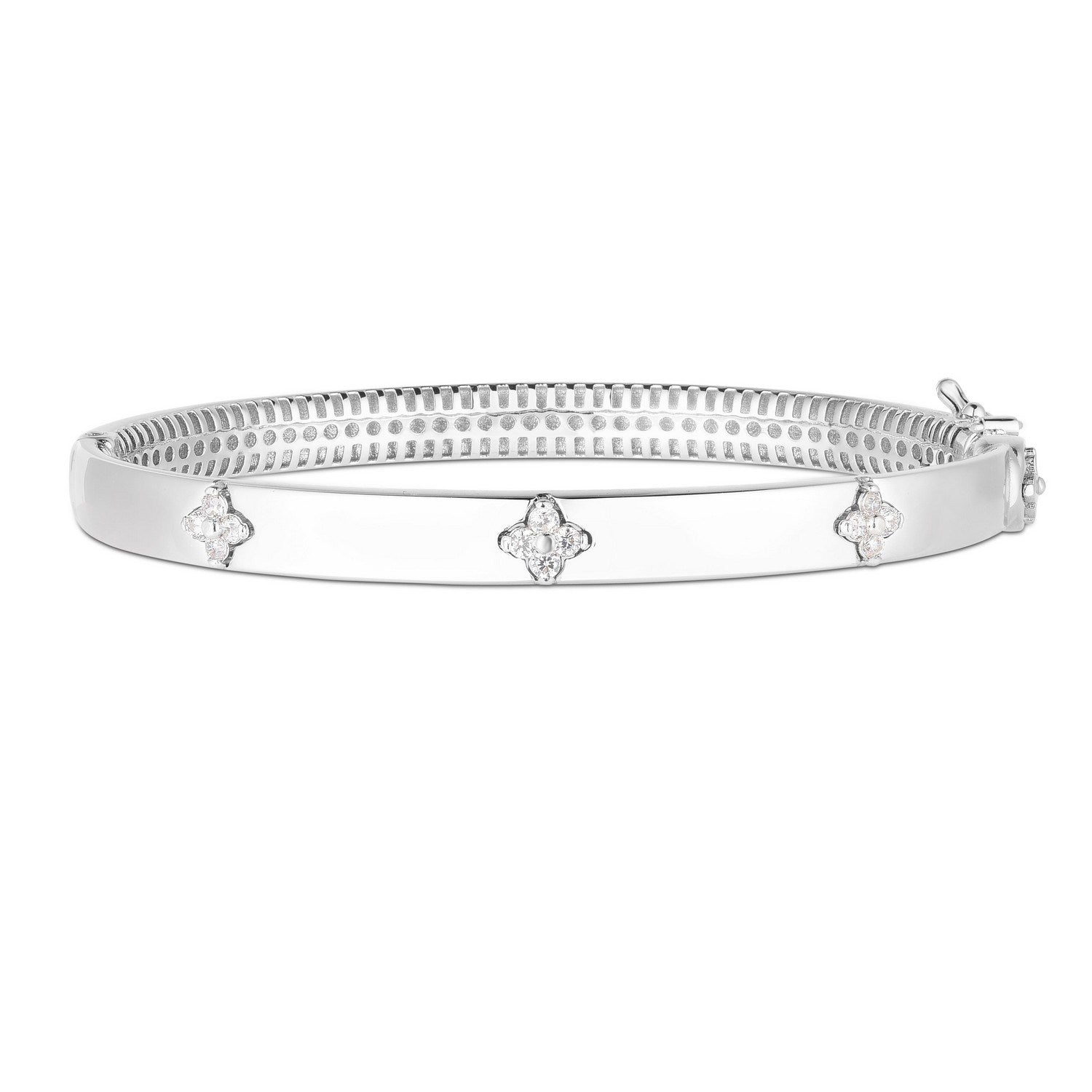 14K White Gold Trilogy Diamond Bangle