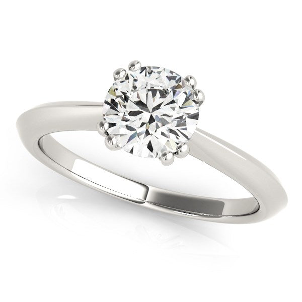 14K White Gold Double Prong Set Solitaire Diamond Engagement Ring (1 CT TW)
