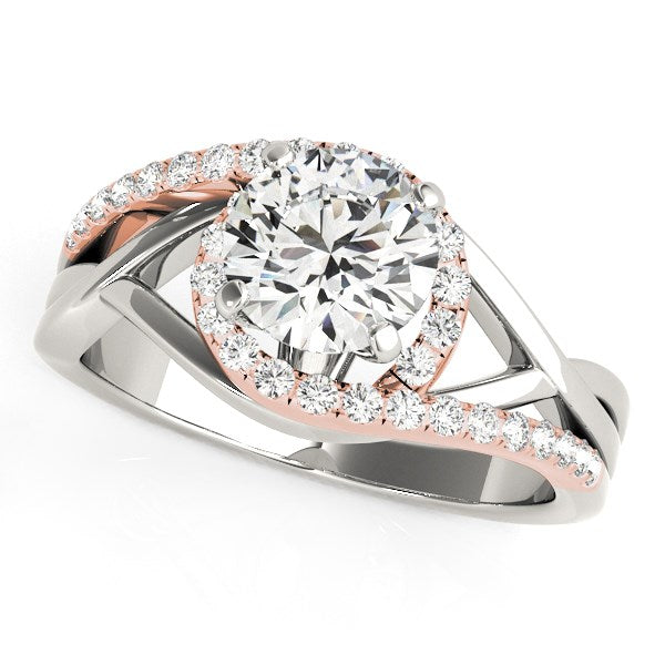 14K White and Rose Gold Bypass Diamond Engagement Ring (1 1/4 CT TW) | BIJOLINA