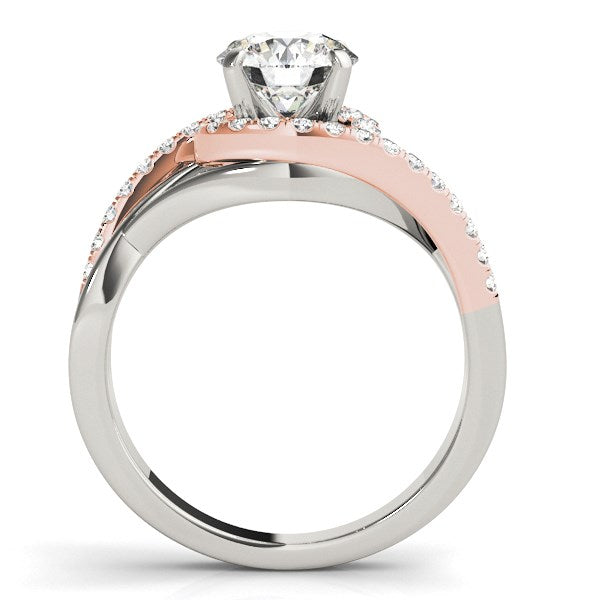 14K White and Rose Gold Bypass Diamond Engagement Ring (1 1/4 CT TW) | BIJOLINA