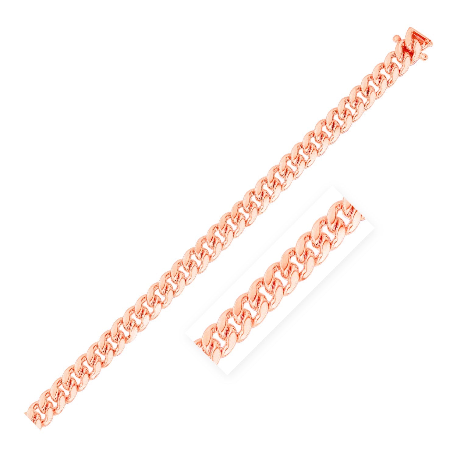 14K Rose Gold Classic Miami Cuban Solid Chain | BIJOLINA