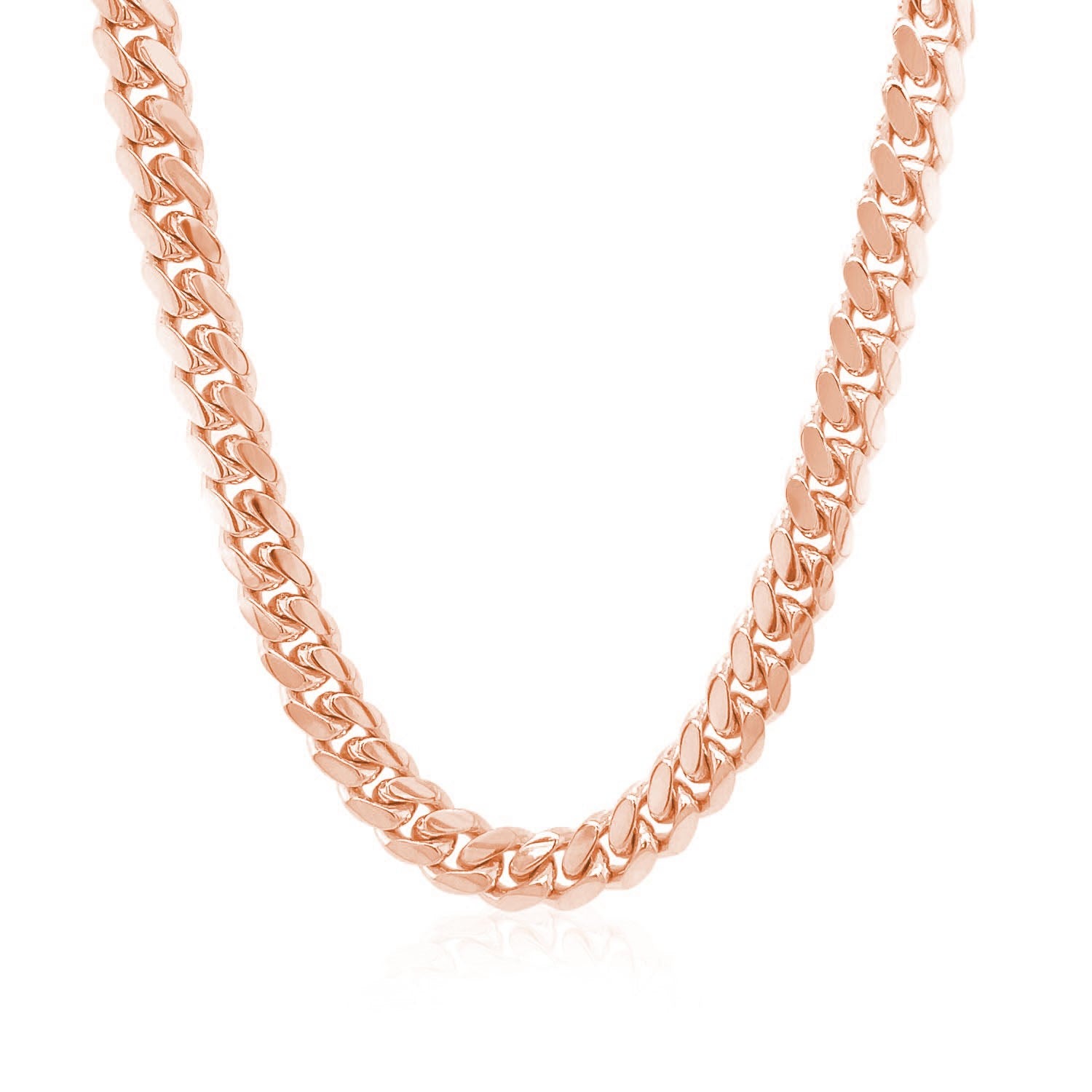 14K Rose Gold Classic Miami Cuban Solid Chain | BIJOLINA
