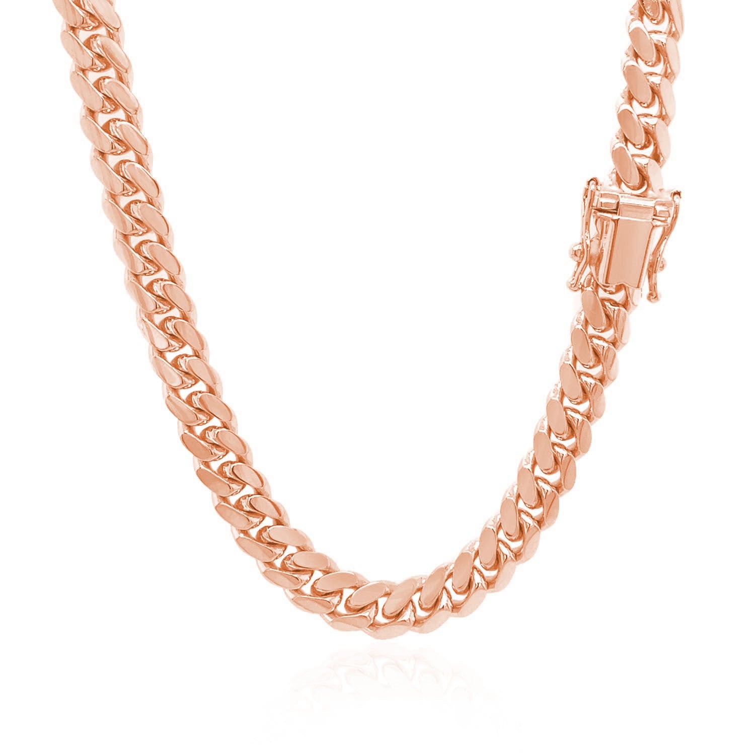 14K Rose Gold Classic Miami Cuban Solid Chain | BIJOLINA
