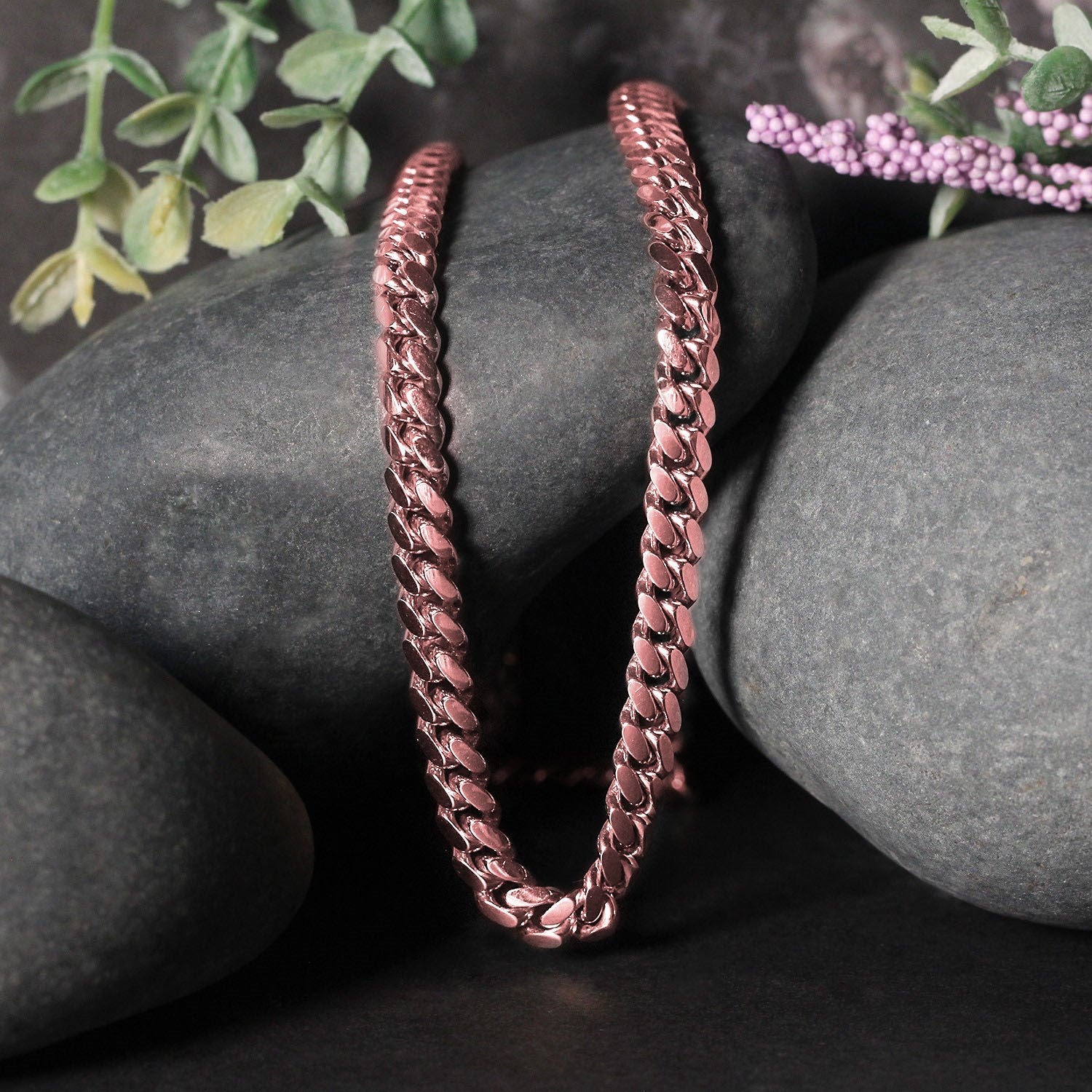 14K Rose Gold Classic Miami Cuban Solid Chain | BIJOLINA