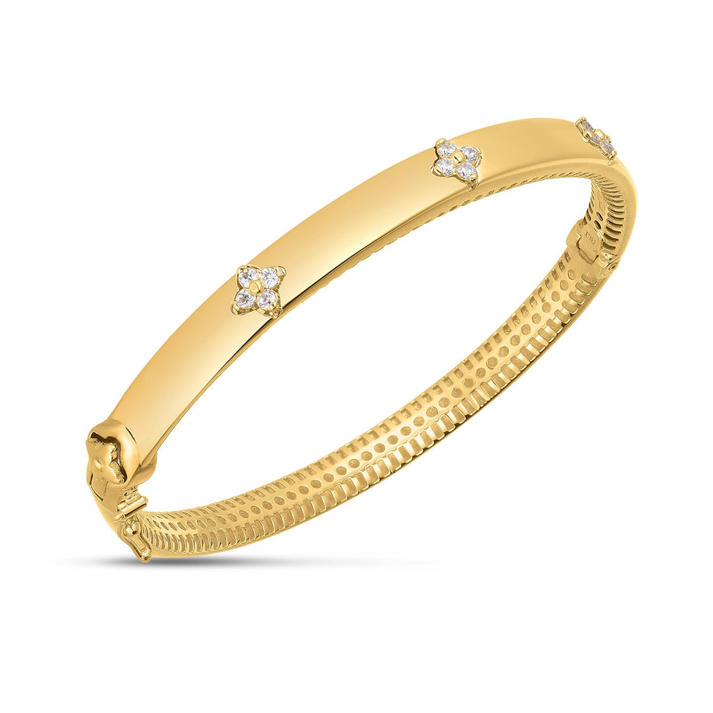 14K Yellow Gold Trilogy Diamond Bangle
